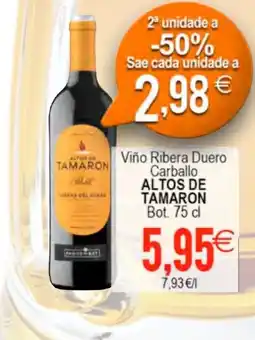 Plenus Supermercados ALTOS DE TAMARON Viño Ribera Duero Carballo oferta