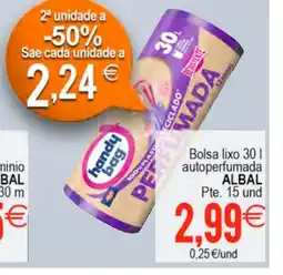 Plenus Supermercados ALBAL Bolsa lixo 301 autoperfumada oferta