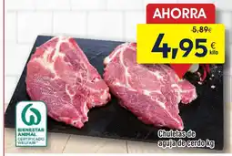 FROIZ Chuletas de aguja de cerdo oferta