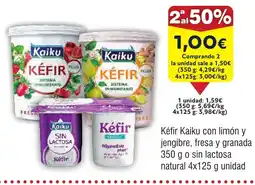 FROIZ KÉFIR Kaiku con limón y jengibre, fresa y granada o sin lactosa natural oferta