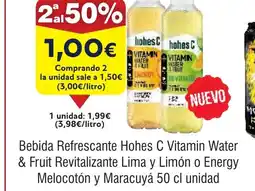 FROIZ Bebida Refrescante Hohes C Vitamin Water & Fruit Revitalizante Lima y Limón o Energy Melocotón y Maracuyá oferta