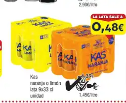 FROIZ KAS naranja o limón lata oferta