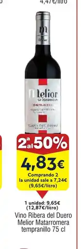 FROIZ Vino Ribera del Duero Melior Matarromera tempranillo oferta