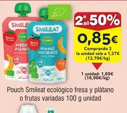 FROIZ Pouch Smileat ecológico fresa y plátano o frutas variadas oferta