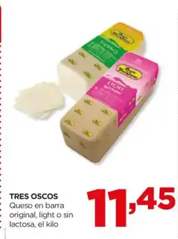 Alimerka TRES OSCOS Queso en barra original, light o sin lactosa oferta