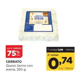 Alimerka CERRATO Queso tierno con avena oferta