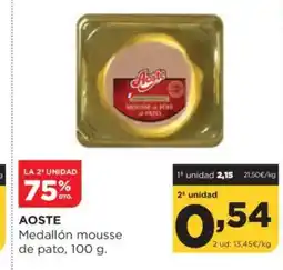 Alimerka AOSTE Medallón mousse de pato oferta