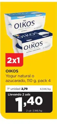 Alimerka OIKOS Yogur natural o azucarado oferta