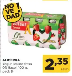 Alimerka ALIMERKA Yogur líquido fresa 0% ifacol oferta