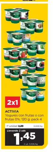 Alimerka ACTIVA Yogures con frutas o con frutas 0% oferta