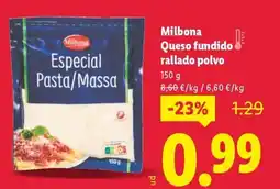 Lidl MILBONA Queso fundido rallado polvo oferta