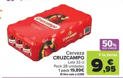 Carrefour CRUZCAMPO Cerveza oferta