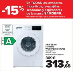 Carrefour SAMSUNG Lavadora WW80FG3M05TWEC oferta