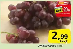 Supermercados MAS Uva red globe oferta