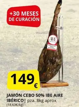 Supermercados MAS Jamón cebo 50% ibe aire ibérico oferta