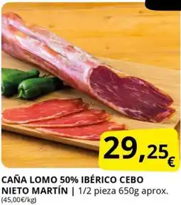 Supermercados MAS Caña lomo 50% ibérico cebo nieto martín oferta
