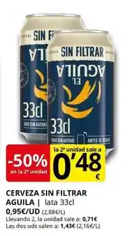 Supermercados MAS Cerveza sin filtrar oferta