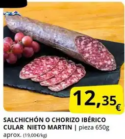 Supermercados MAS Salchichón o chorizo ibérico cular nieto martin oferta