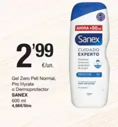 SPAR Fragadis Sanex - gel zero pell normal, pro hyrate o dermoprotector oferta