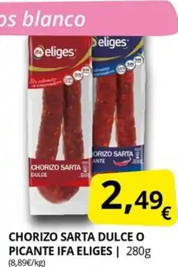 Supermercados MAS IFA ELIGES Chorizo sarta dulce o picante oferta