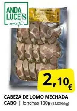 Supermercados MAS Cabeza de lomo mechada cabo oferta