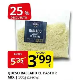 Supermercados MAS Queso rallado el pastor mix oferta