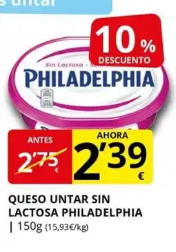 Supermercados MAS PHILADELPHIA Queso untar sin lactosa oferta