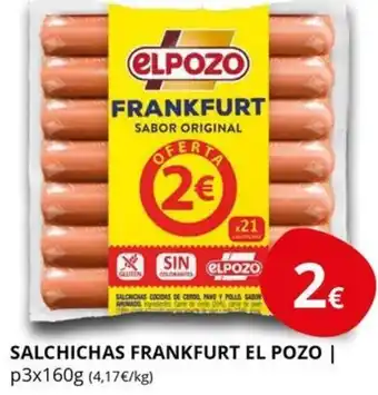 Supermercados MAS EL POZO Salchichas frankfurt oferta