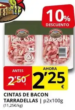 Supermercados MAS CASA TARRADELLAS Cintas de bacon oferta