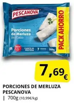 Supermercados MAS PESCANOVA Porciones de merluza oferta