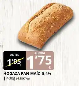 Supermercados MAS Hogaza pan maíz 5,4% oferta