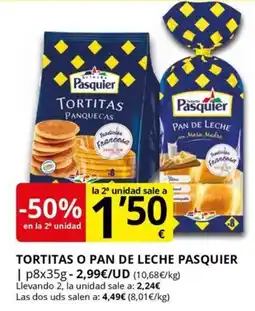 Supermercados MAS PASQUIER Tortitas o pan de leche oferta