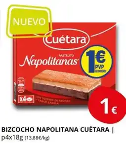 Supermercados MAS CUÉTARA Bizcocho napolitana oferta