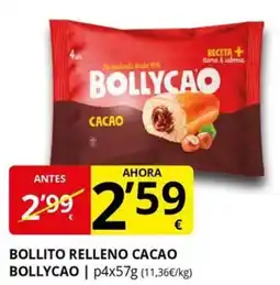 Supermercados MAS BOLLYCAO Bollito relleno cacao oferta