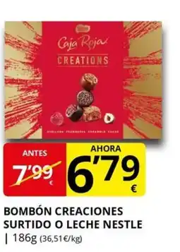 Supermercados MAS NESTLE Bombón creaciones surtido o leche oferta