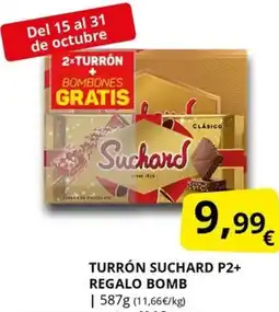 Supermercados MAS SUCHARD Turrón p2+ regalo bomb oferta