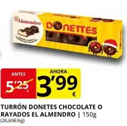 Supermercados MAS SUCHARD Turrón donetes chocolate o rayados el almendro oferta