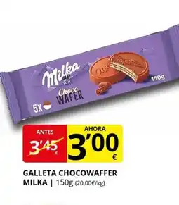 Supermercados MAS MILKA Galleta chocowaffer oferta