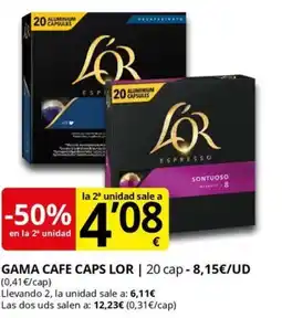 Supermercados MAS L'OR Gama cafe caps oferta