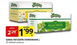 Supermercados MAS HORNIMANS Gama infusión oferta