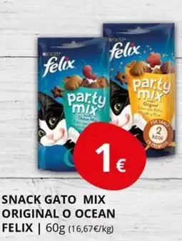 Supermercados MAS FELIX Snack gato mix original o ocean oferta