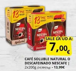 Supermercados MAS NESCAFE Café soluble natural o descafeinado oferta