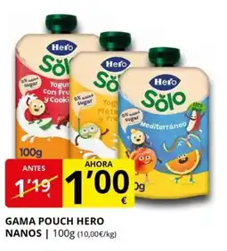 Supermercados MAS HERO Solo Gama pouch nanos oferta