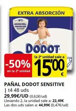 Supermercados MAS DODOT Pañal sensitive oferta