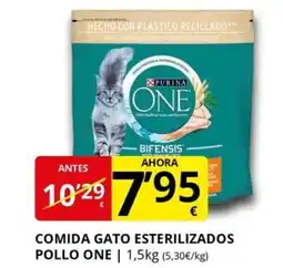 Supermercados MAS Comida gato esterilizados pollo one oferta