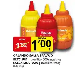 Supermercados MAS ORLANDO salsa brava o ketchup salsa mostaza oferta