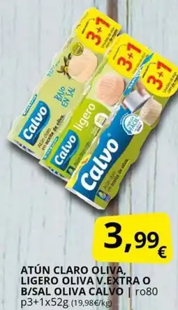 Supermercados MAS CALVO Atún claro oliva, ligero oliva v.extra o b/sal oliva oferta