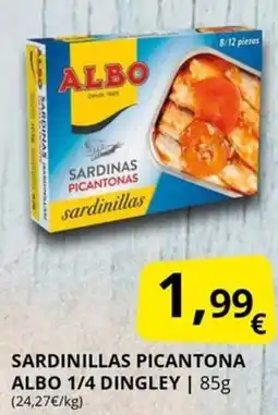 Supermercados MAS ALBO Sardinillas picantona 1/4 dingley oferta