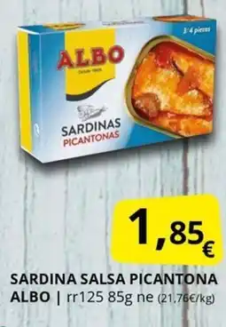 Supermercados MAS ALBO Sardina salsa picantona oferta