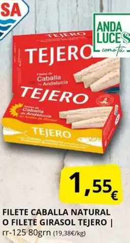 Supermercados MAS TEJERO Filete caballa natural o filete girasol oferta